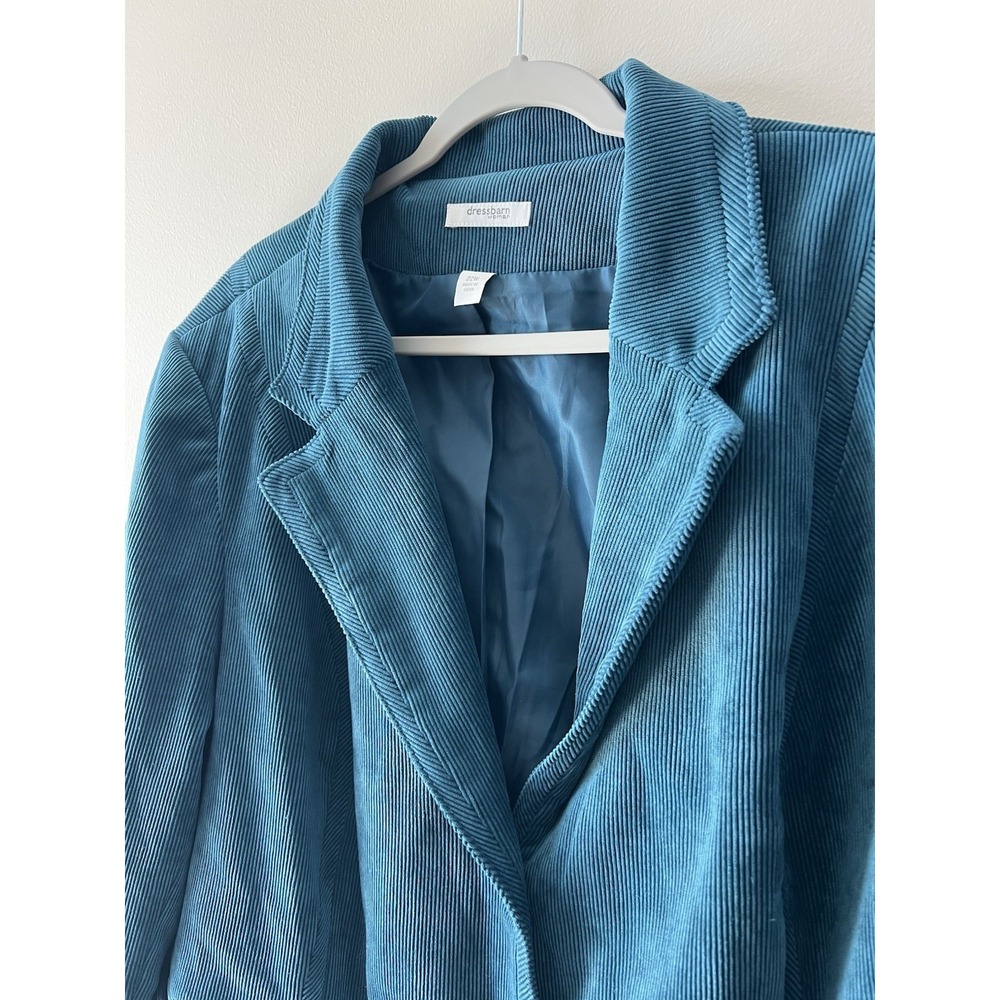 Dressbarn Blue Blazer Jacket Women Plus 22W Lined Pockets Button Collared - Picture 2 of 10